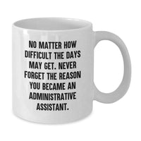 Load image into Gallery viewer, Inspirational Administrative Assistant Gifts from Friends - Funny White Coffee Mug for Birthday - Additional
