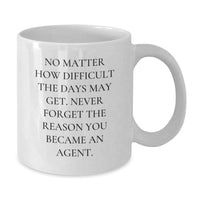 Load image into Gallery viewer, Funny Agent White Coffee Mug, Gifts from Friends, Coworkers, Family - Never Forget the Reason You Became an Agent, Inspirational Quote for Birthday - Additional
