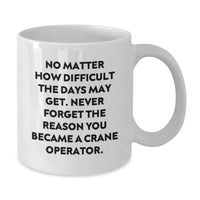 Load image into Gallery viewer, Funny Crane Operator Gifts for Men - Unique White Coffee Mug - Inspiration for Hardworking Crane Operators - Gifts from Friends, Family and Coworkers - Christmas Unique Gifts for Him - Additional
