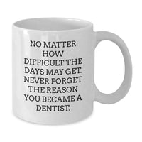 Load image into Gallery viewer, Funny Inspirational Dentist Gifts from Friends for Men White Coffee Mug Quote Never Forget The Reason You Became A Dentist Christmas Unique Gifts - Additional
