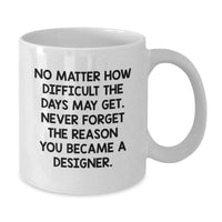 Load image into Gallery viewer, Inspirational Designer Gifts: Gifts from Friends to Designer, White Coffee Mug for Graduation, Never Forget Your Passion - 11oz/15oz - Additional
