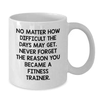 Load image into Gallery viewer, Funny Inspirational Fitness Trainer Gifts from Family for Him White Coffee Mug - Additional
