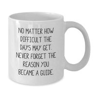 Load image into Gallery viewer, Funny Guide Gifts from Friends and Family - 'No Matter How Difficult...' White Coffee Mug for Birthday - Additional
