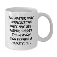 Load image into Gallery viewer, Hairstylist Inspirational White Coffee Mug Gifts for Birthday from Family, Friends, and Coworkers - Additional
