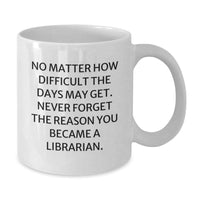 Load image into Gallery viewer, Funny Inspirational Gifts from Friends for Librarian White Coffee Mug - Christmas Unique Mugs for Librarians - Additional
