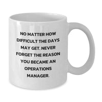 Load image into Gallery viewer, Funny Inspirational Gifts for Operations Manager White Coffee Mug - Never Forget Your Reason, Christmas Unique Gifts from Friends, Encouragement for Operations Manager - Additional
