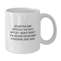 Load image into Gallery viewer, Funny Personal Care Aide Gifts from Friends for Christmas White Coffee Mug, Inspirational Quote for Caregivers - Additional
