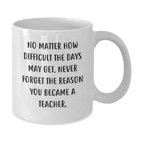 Load image into Gallery viewer, Inspirational Teacher Gifts from Men to Inspirational Educators, Never Forget the Reason You Became a Teacher, White Coffee Mug - Additional
