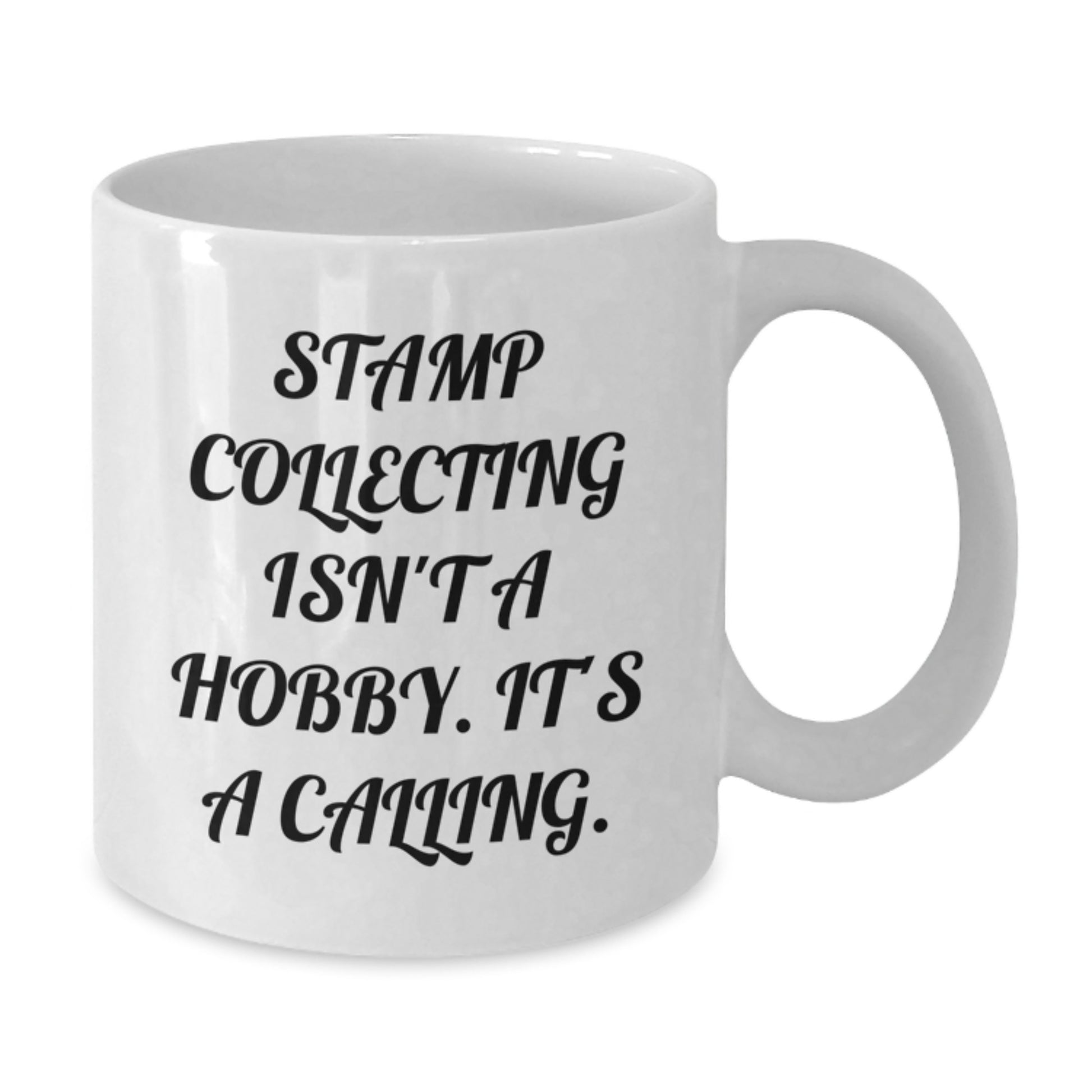 Funny Stamp Collecting Gifts for Friends, White Coffee Mug, Christmas Unique Present from Men - Additional