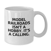 Load image into Gallery viewer, Model Railroads Enthusiast Gifts from Friends, Unique Christmas Memorable Presents for Men, Funny White Coffee Mug - Additional
