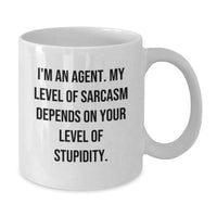 Load image into Gallery viewer, Funny Agent White Coffee Mugs, Gifts from Family to Agent, Agent Christmas Unique Gifts, White Coffee Mug for Agent, Sarcasm Agent Quote - Additional

