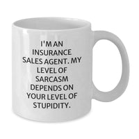 Load image into Gallery viewer, Insurance Sales Agent Funny Quote White Coffee Mug Gifts from Friends and Family for Christmas Unique Presents - Additional
