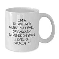 Load image into Gallery viewer, Funny Sarcasm Registered Nurse Gifts for Christmas Morning, Gifts from Men to Women Coworkers, White Coffee Mug - Additional
