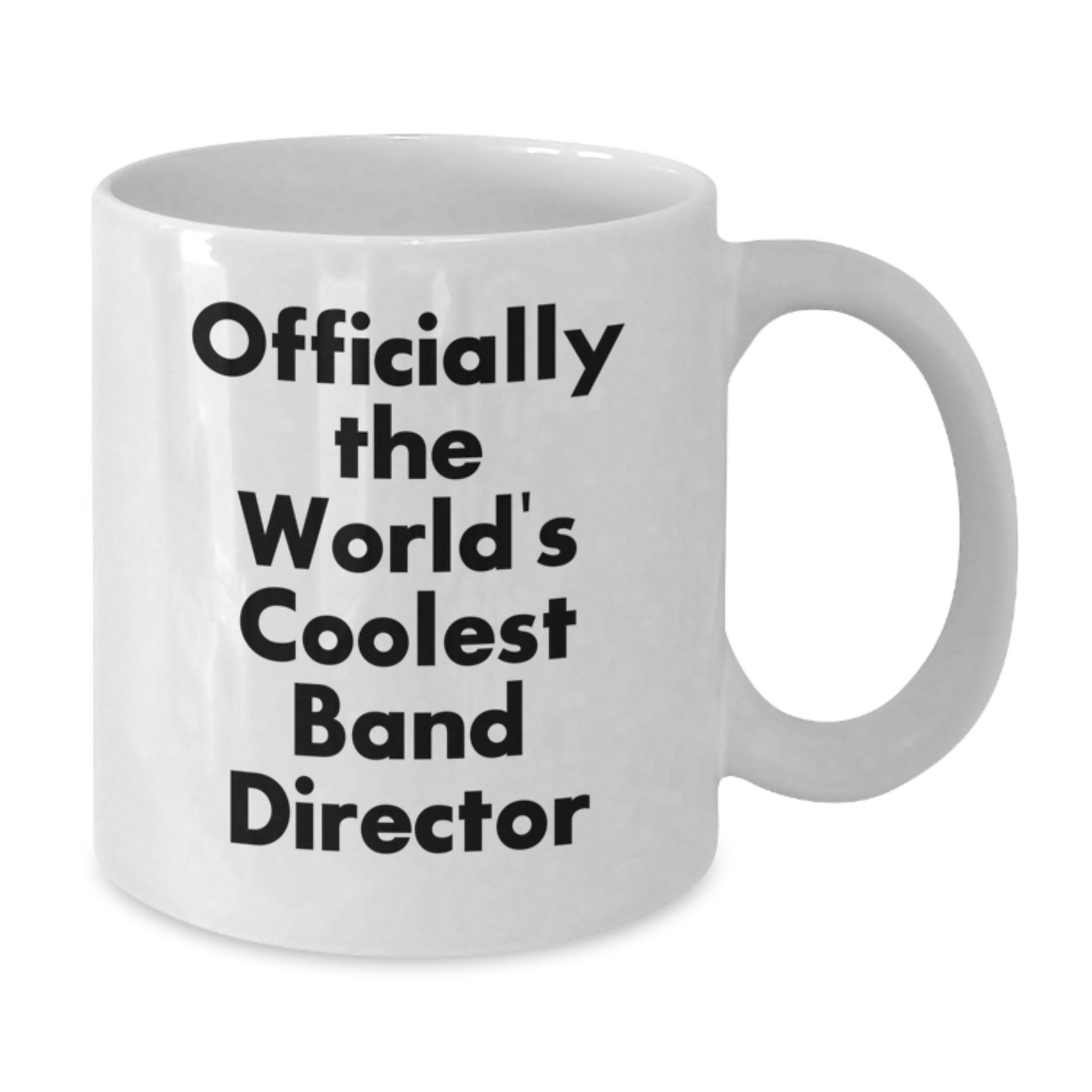 Funny Band Director Gifts from Friends for Men White Christmas Unique Coffee Mugs - Officially The World's Coolest Band Director - Additional
