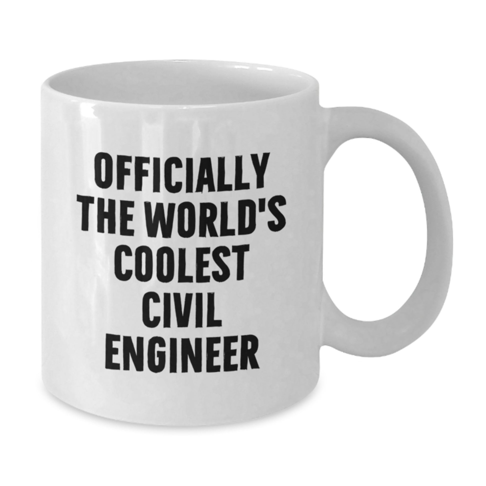 Civil Engineer Christmas Unique Gifts - Funny 'Officially The World's Coolest' White Coffee Mug for Men Friends Family - Additional