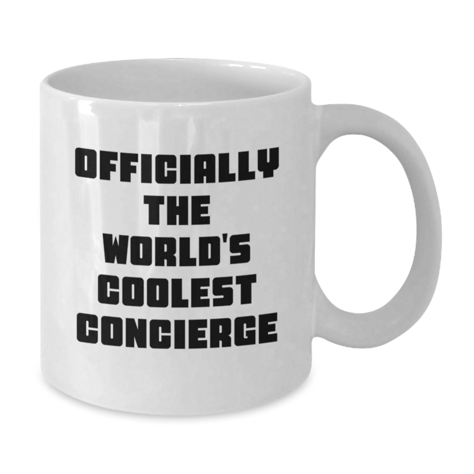 Funny Concierge Gifts from Men, White Coffee Mug - Officially The World's Coolest Concierge Christmas Unique Mugs for Friends - Additional