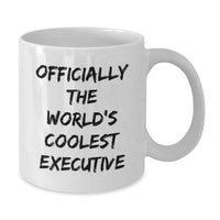 Load image into Gallery viewer, Gifts from Family, Friends, or Coworkers to Executive Men or Women - Officially The World's Coolest Executive Funny Quote White Coffee Mug, Christmas Unique Gifts - Additional
