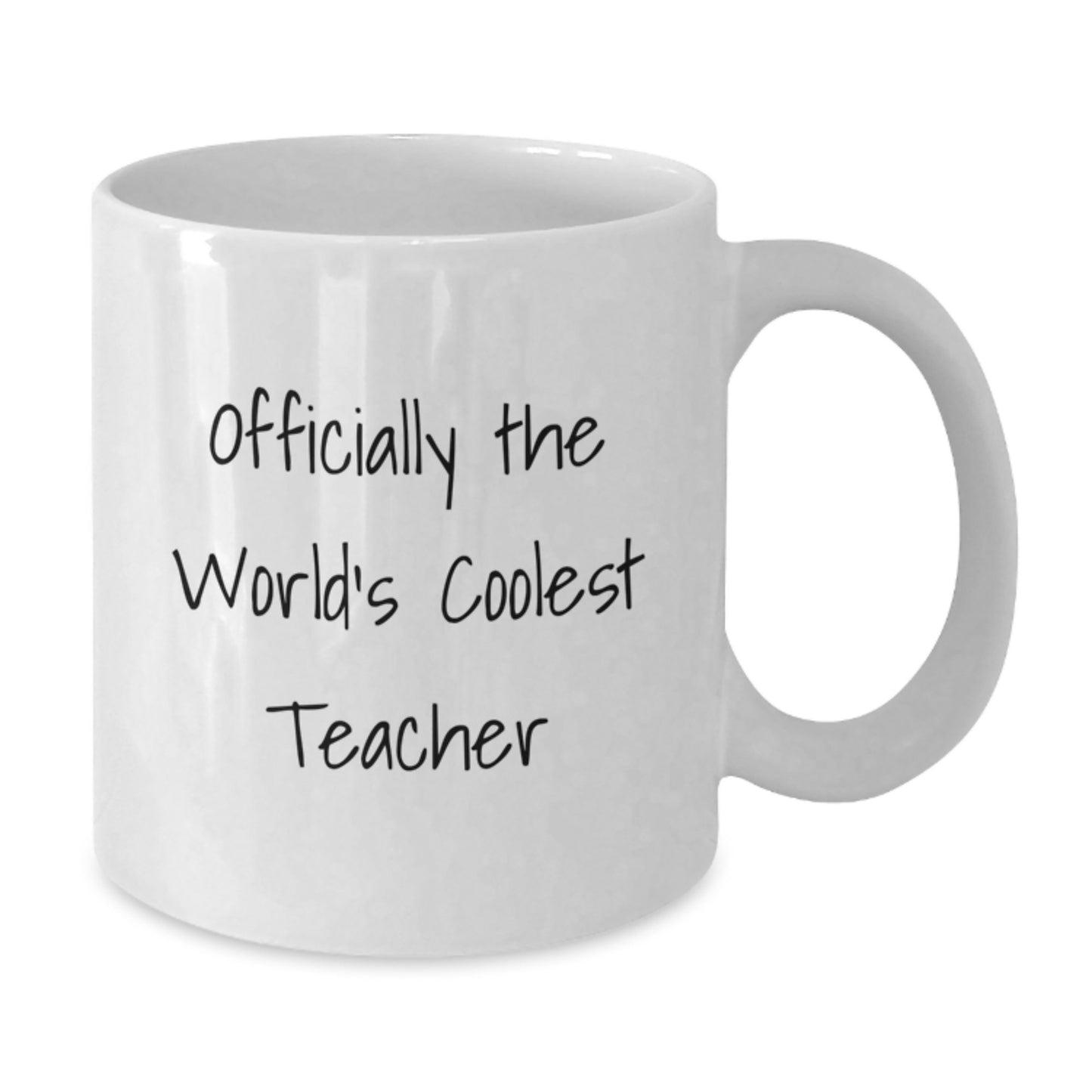 Funny Teacher Gifts from Friends - Officially The World's Coolest Teacher White Coffee Mugs for Teacher, Unique Christmas Unique Gifts for Men, Women, Coworkers, Family - Additional