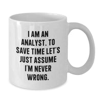 Load image into Gallery viewer, Funny Analyst White Coffee Mug Gifts from Friends to Analyst at Christmas Unique - Additional
