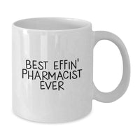 Load image into Gallery viewer, Funny Gifts from Men to Pharmacist Friends White Coffee Mug for Best Effin' Pharmacist Ever Christmas Unique Presents - Additional
