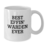 Load image into Gallery viewer, Funny Warden White Coffee Mug Best Effin' Gifts for Men from Friends, White Ceramic 11oz or 15oz Perfect Christmas Unique, Warden Appreciation Mug - Additional
