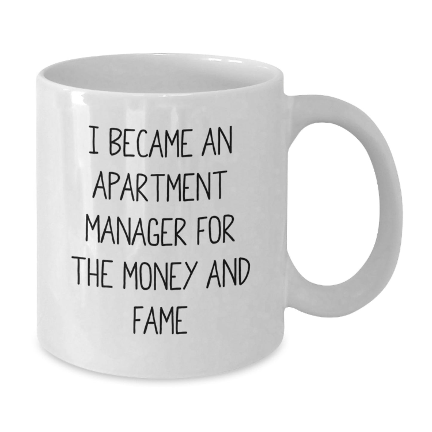 Funny Apartment Manager Gifts for Women, White Coffee Mug, I Became an Apartment Manager for the Money and Fame, Unique Mother's Day Unique Gifts for Her - Additional