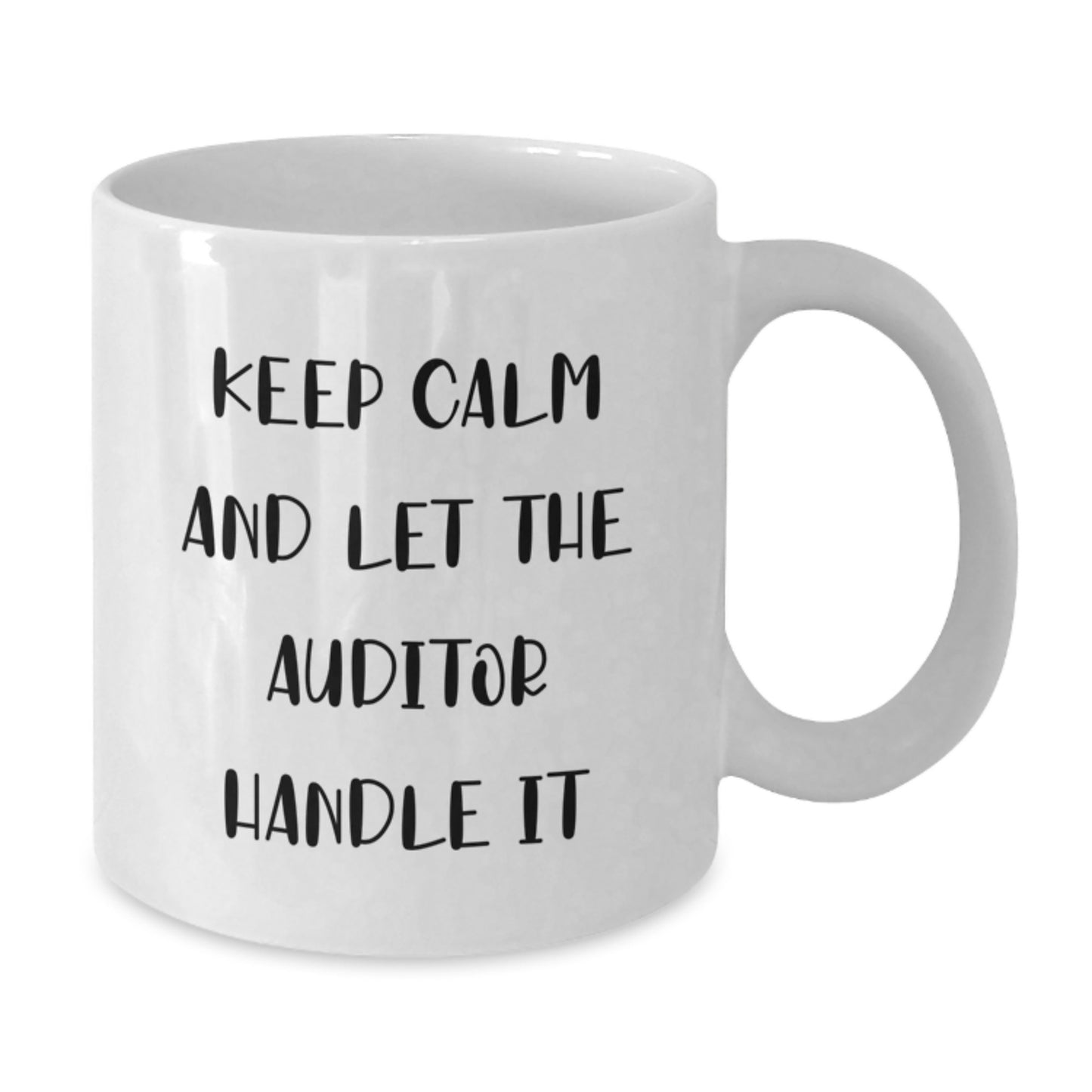 Funny 'Keep Calm And Let The Auditor Handle It' Gifts for Auditors, White Coffee Mugs for Work from Family or Friends - Additional