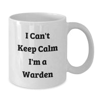 Load image into Gallery viewer, Funny Warden Gifts from Friends, Unique White Coffee Mug I Can't Keep Calm I'm A Warden, Christmas Fun for Wardens - Additional
