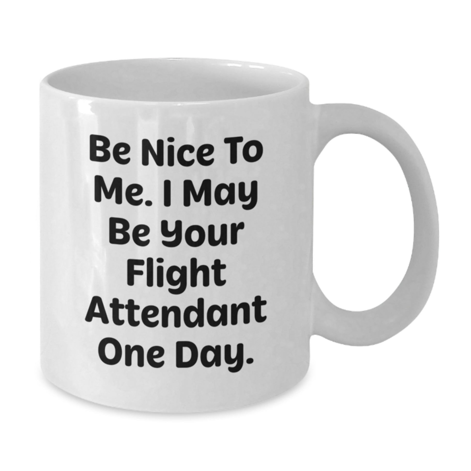Funny Flight Attendant Gifts for Men, White Coffee Mug, Be Nice To Me I May Be Your Flight Attendant One Day, Father's Day Unique Gifts from Family - Additional