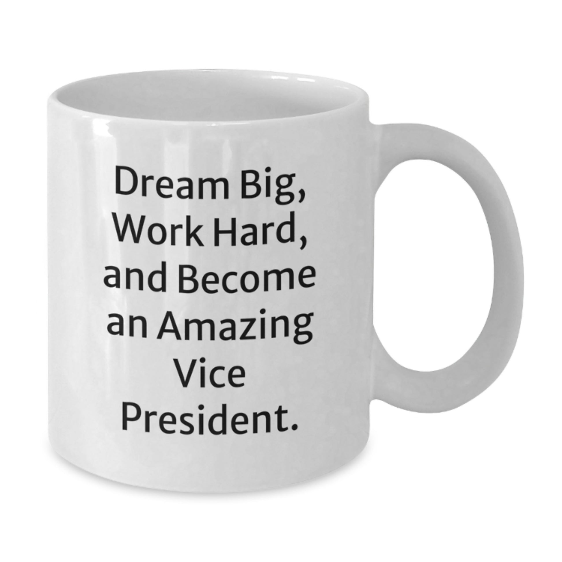 Funny Vice President Gifts from Friends, White Coffee Mug for Graduation Unique, Dream Big Work Hard - Additional
