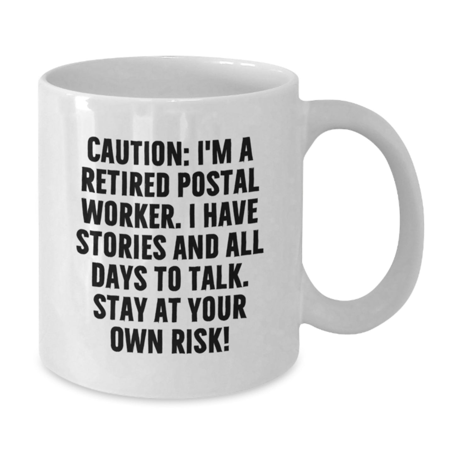 Funny Caution Gifts for Postal Worker Friends from Coworkers - White Coffee Mug for Graduation Unique - Additional