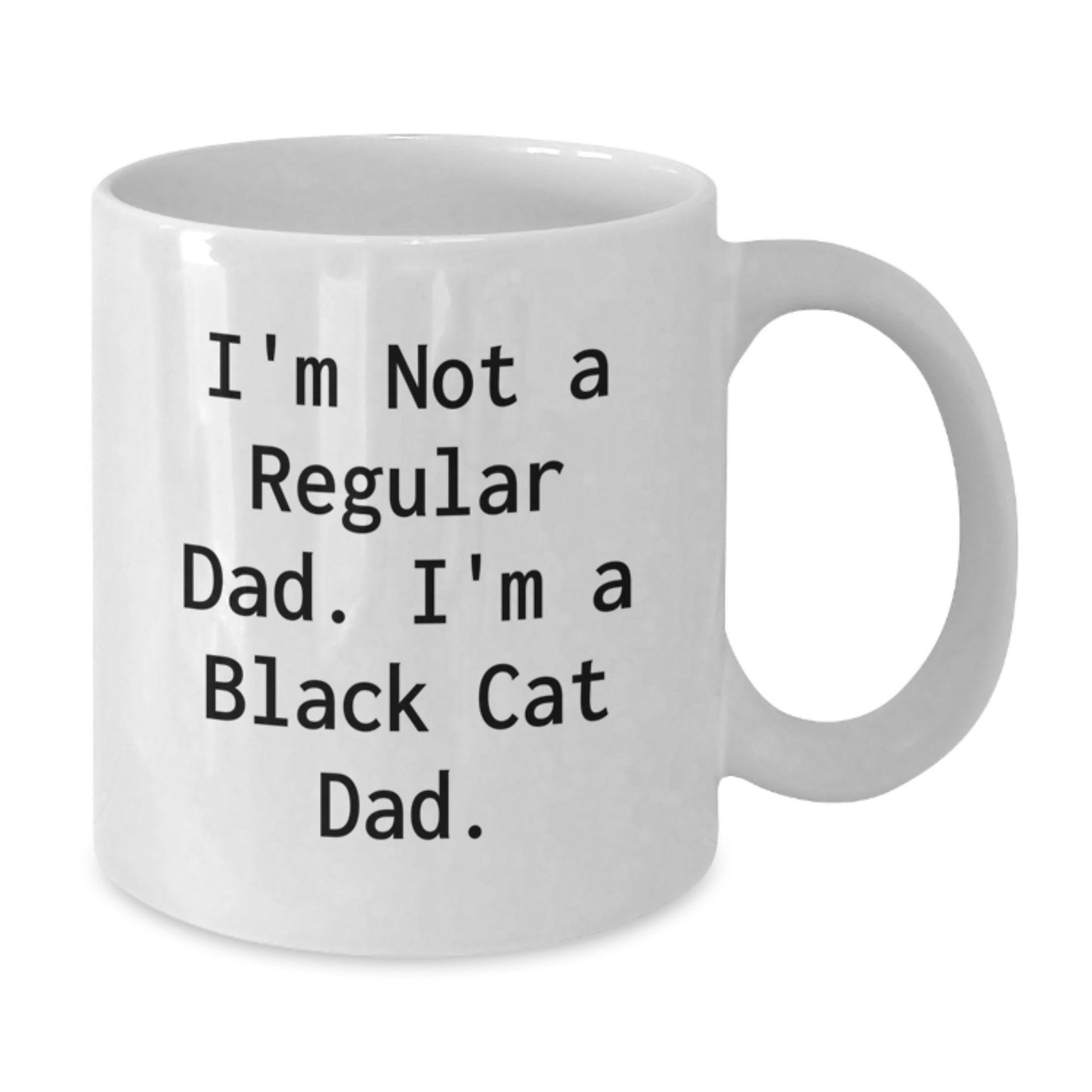 Funny Black Cat Dad Gifts for Men, Unique White Coffee Mug for Dad from Son or Daughter on Graduation Day - Additional