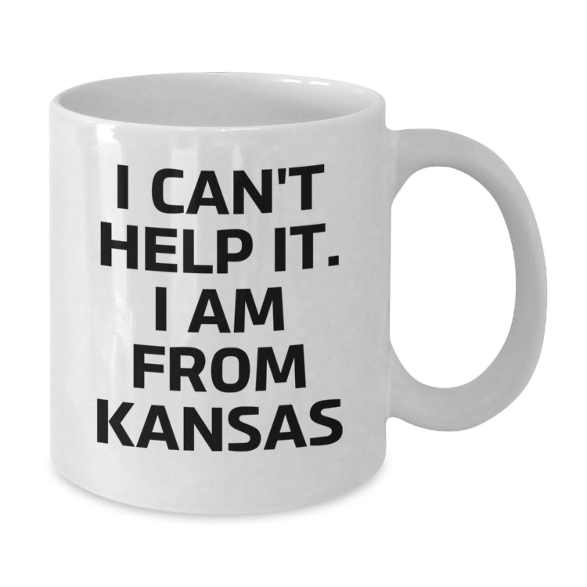 Kansas White Coffee Mug, Funny Quote 'I Can't Help It. I Am From Kansas', Unique Gifts for Kansas Men Women Friends Family - Additional
