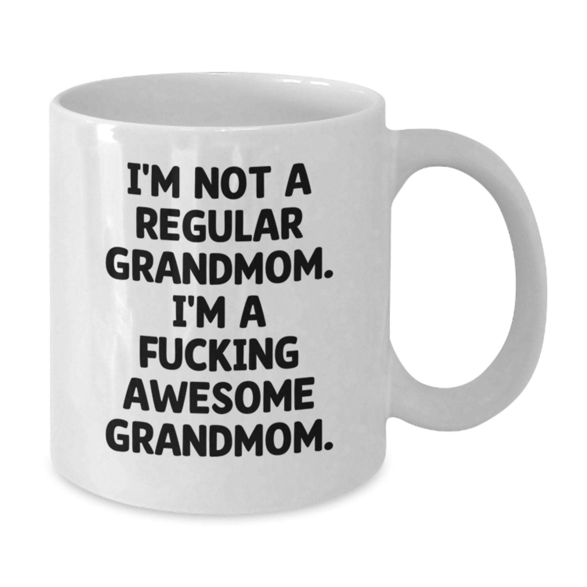 Funny Grandmom Gifts for Valentine's, White Coffee Mug 'I'm Not A Regular Grandmom' Unique Gift Ideas from Grandma to Men Women Friends Family - Additional