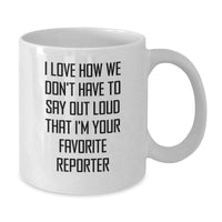 Load image into Gallery viewer, Funny Reporter Gifts, I Love How We Don&#39;t Have To Say Out Loud That I&#39;m Your Favorite Reporter, White Coffee Mug for Birthday Unique Gifts from Friends to Favorite Reporter - Additional
