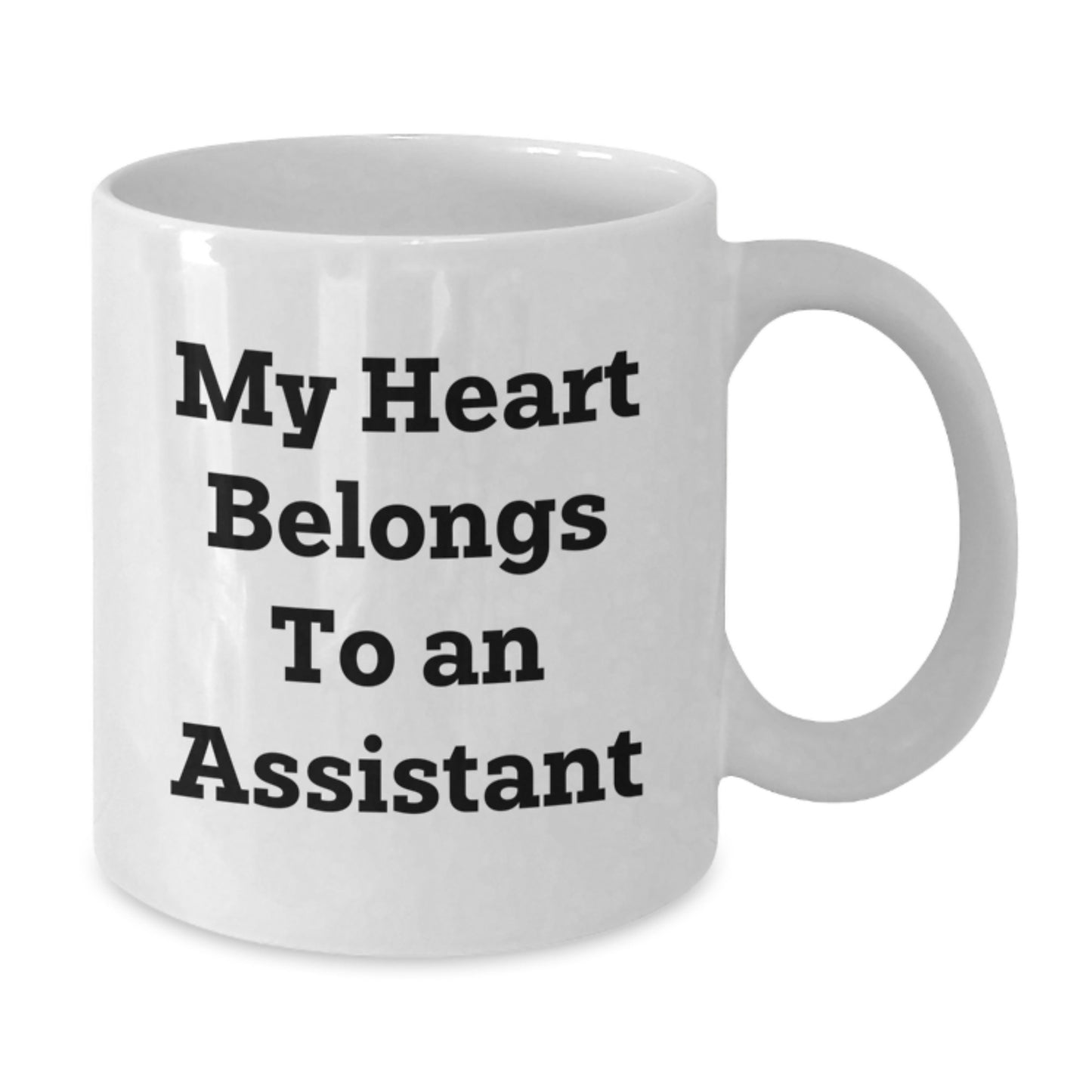 Funny Assistant Gifts from Friends, Cute Graduation Unique Gifts for Assistant, White Coffee Mug with 'My Heart Belongs To An Assistant' Quote - Additional
