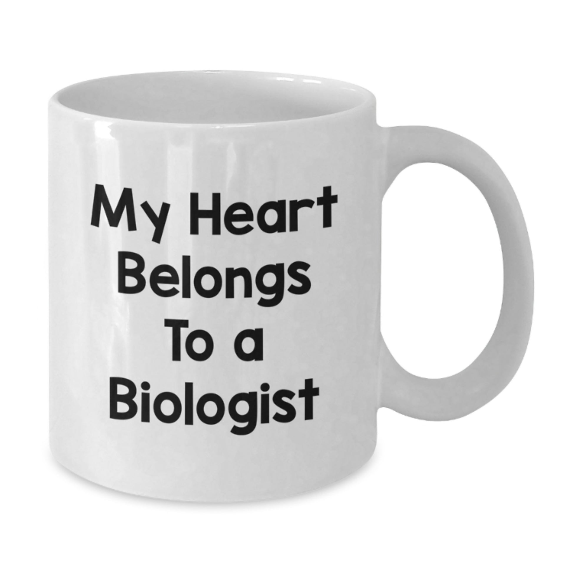Funny Biologist White Coffee Mug Gifts from Men to Friends Who Say 'My Heart Belongs To A Biologist', Unique Graduation Gifts for Biologist - Additional