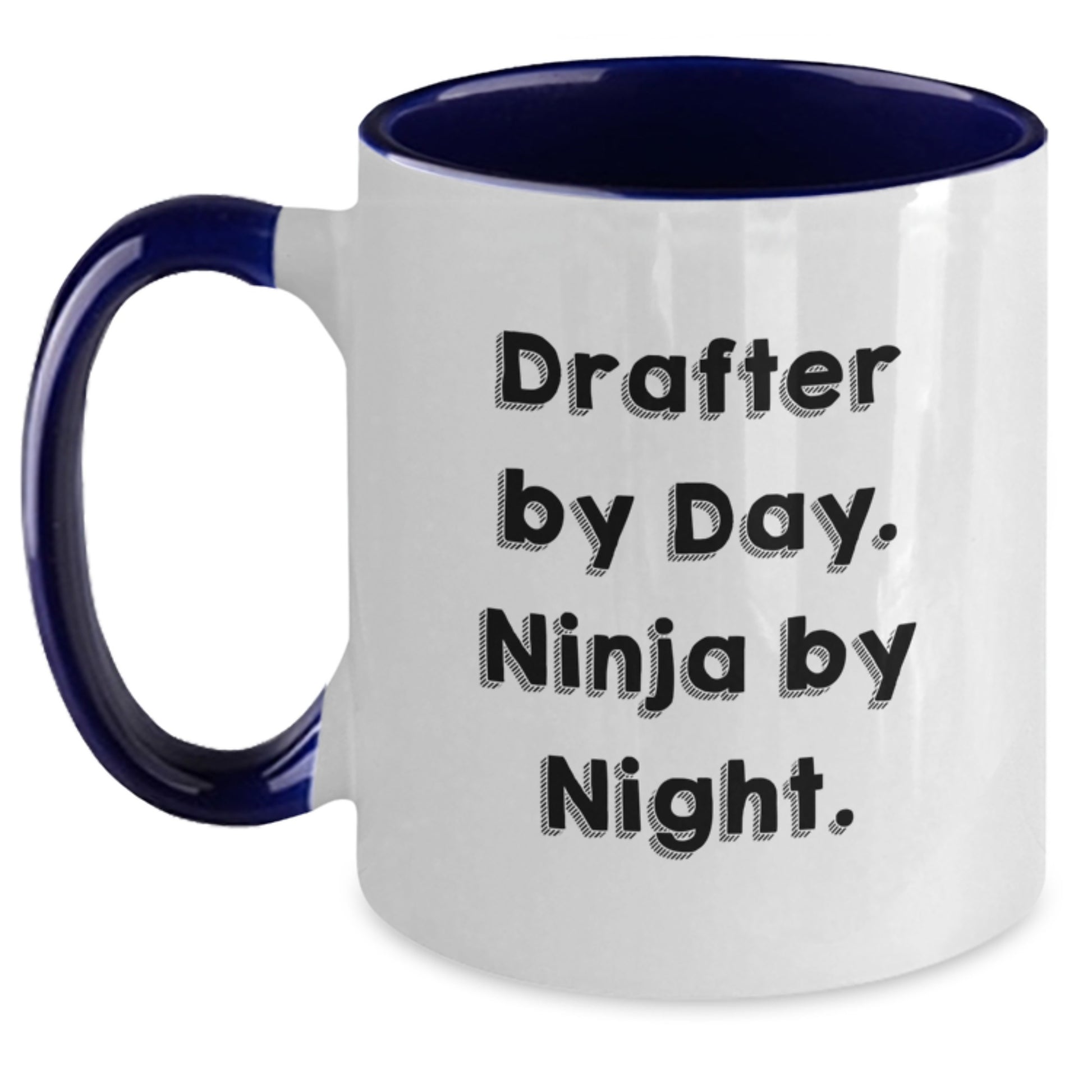 Funny Drafter Gifts from Men to Friends, Two Tone Coffee Mugs for Drafter By Day Ninja By Night Christmas Unique Gifts - Main
