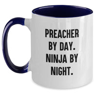 Load image into Gallery viewer, Preacher By Day Funny Two Tone Coffee Mug, Unique Gifts from Friends to Preacher, Valentine's Unique Gifts for Preacher - Main
