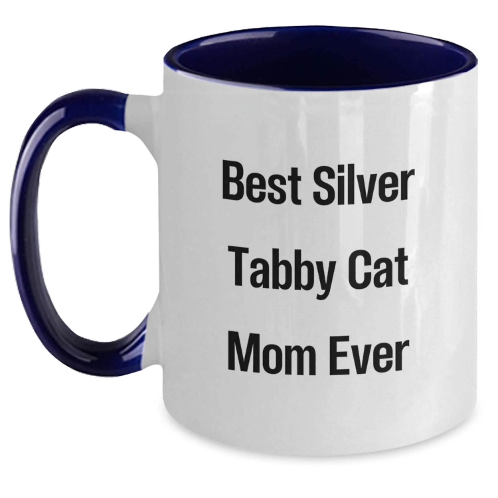 Funny Silver Tabby Cat Mom Gifts from Friends, Unique Birthday Unique Gifts for Silver Tabby Cat Lovers, Two Tone Coffee Mug - Main