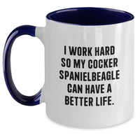 Load image into Gallery viewer, Cocker Spaniel Dog Gifts, Funny Quote Mugs for Men and Women, Inexpensive Two Tone Coffee Mug Gifts from Friends, Gifts for Cocker Spaniel Dog Lovers on Birthday - Main
