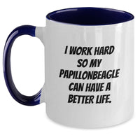 Load image into Gallery viewer, Papillon Dog Lover&#39;s Funny Quote Two Tone Coffee Mug, Gifts from Friends for Papillon Dog, Birthday Unique Gifts - Main
