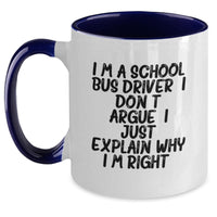 Load image into Gallery viewer, Funny School Bus Driver Gifts from Friends - Inspirational Two Tone Coffee Mug for School Bus Driver Men, Gifts for School Bus Driver Women, Graduation Unique Gifts, 11oz Ceramic Mug - Main
