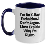 Load image into Gallery viewer, X-Ray Technician Humor Gifts from Friends and Family - Inspirational Two Tone Coffee Mug for Graduation - Main
