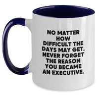 Load image into Gallery viewer, Executive Two Tone Coffee Mugs, Funny Christmas Unique Gifts for Men, Women, Coworkers, Family - Never Forget The Reason You Became An Executive - Main
