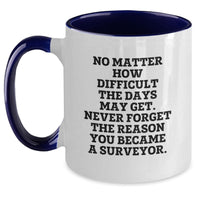 Load image into Gallery viewer, Funny Surveyor Gifts for Men Women Friends Coworkers from a Surveyor, Christmas Unique Gift Idea for Surveyor Enthusiasts Two Tone Coffee Mug, Inspirational Quote - Main
