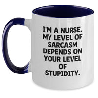 Load image into Gallery viewer, Funny Nurse Gifts from Friends, Christmas Unique Coffee Mugs for Nurses, Two Tone Mug with I&#39;m A Nurse Sarcasm Quote - Main
