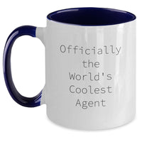 Load image into Gallery viewer, Funny Agent Gifts from Friends for Christmas Unique Agent Mugs - Officially The World&#39;s Coolest Agent Two Tone Coffee Mug - Main
