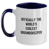 Load image into Gallery viewer, Funny groundskeeper Gifts for Men - Officially The World&#39;s Coolest groundskeeper Two Tone Coffee Mug, Perfect Christmas Unique Gifts from Friends - Main
