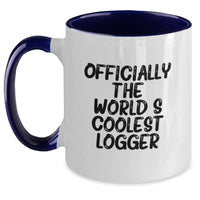 Load image into Gallery viewer, Funny Logger Gifts for Him, Officially The World's Coolest Logger Two Tone Coffee Mug, Christmas Unique Gifts from Friends and Family - Main
